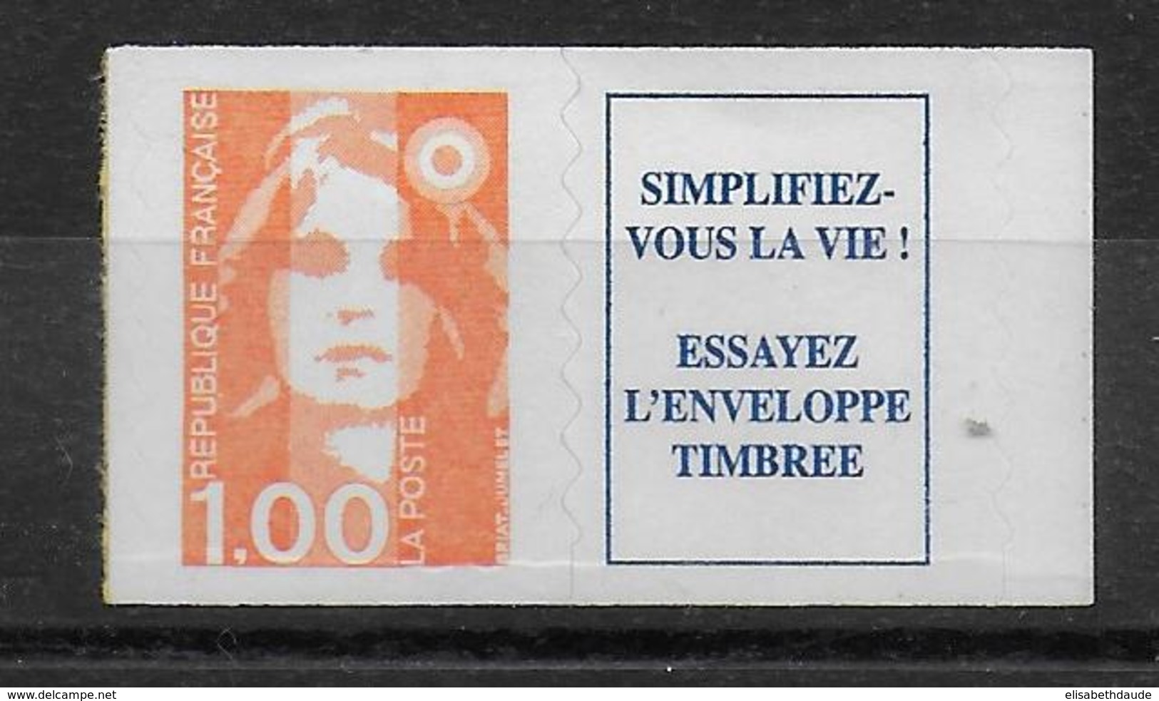 BRIAT - 1996 - YVERT N° 3009a  -  ADHESIF ISSU De CARNET - 1989-1996 Marianne Du Bicentenaire