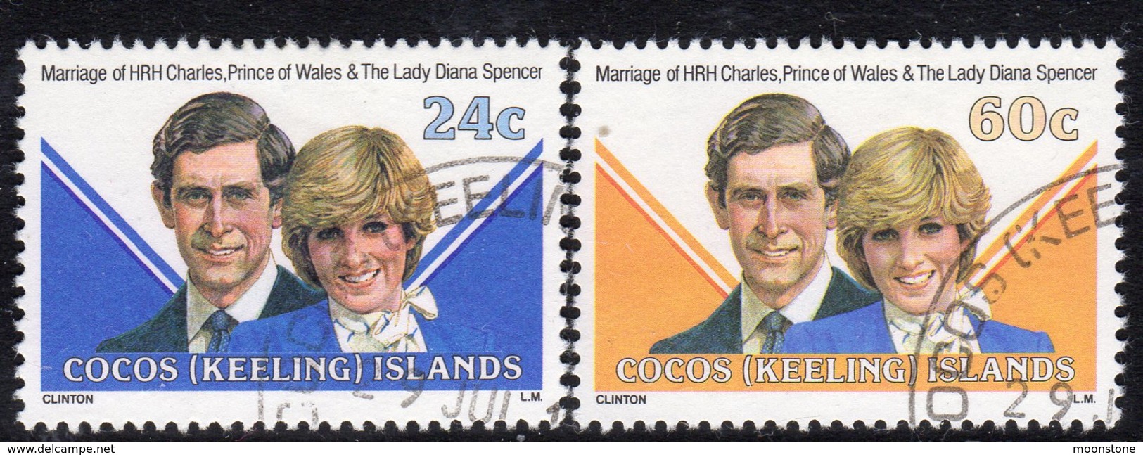 Cocos (Keeling) Islands 1981 Royal Wedding Set Of 2, Used, SG 70/1 (AU) - Cocos (Keeling) Islands