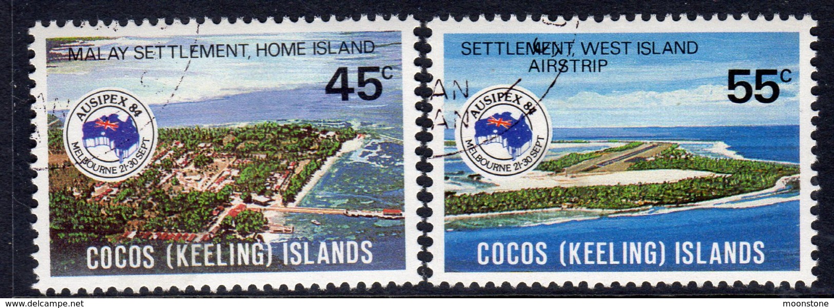 Cocos (Keeling) Islands 1984 Ausipex Stamp Exhibition Set Of 2, Used, SG 119/20 (AU) - Cocos (Keeling) Islands
