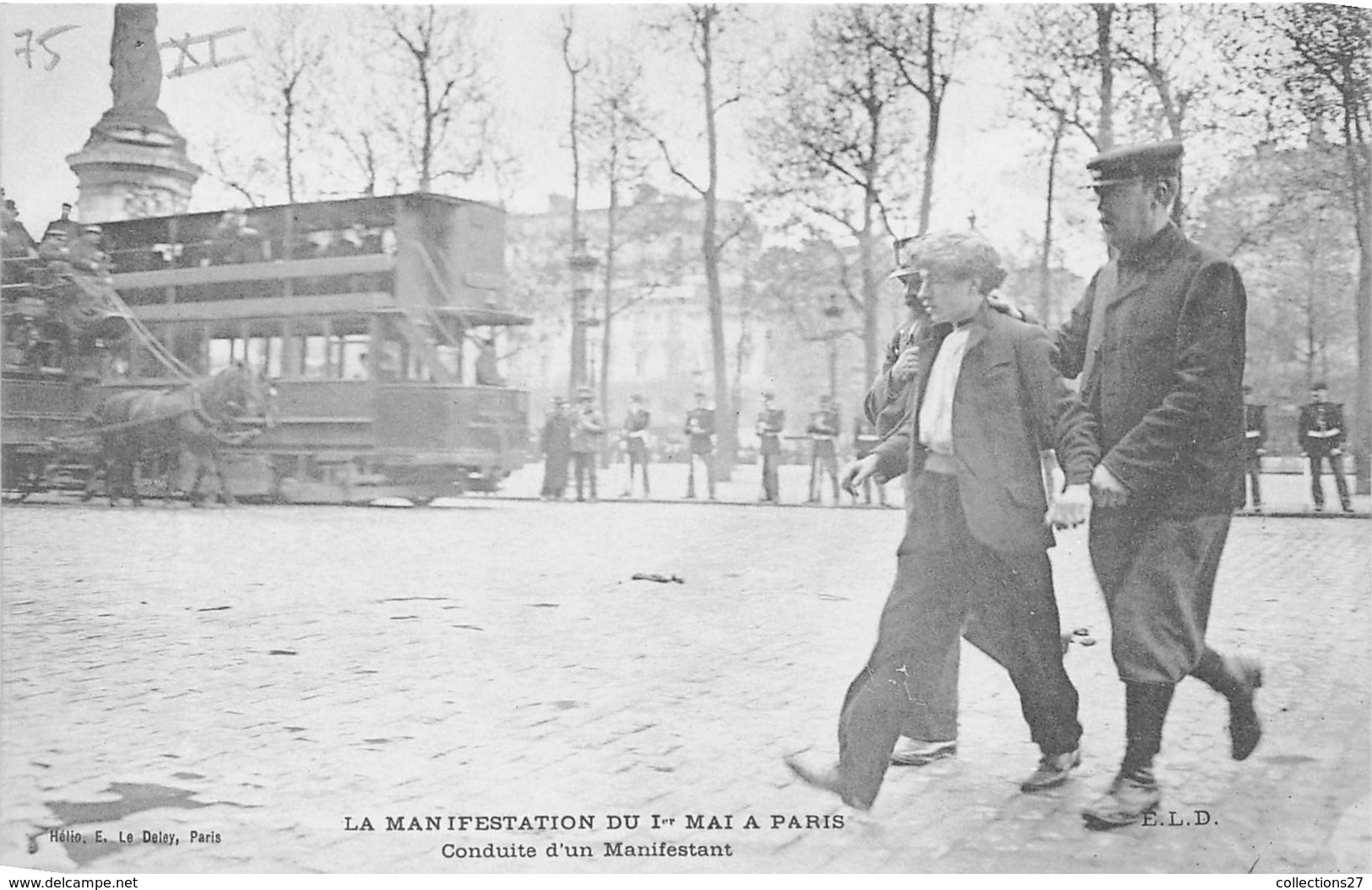 PARIS-75003-LA MANIFESTATION DU 1 ER MAI A PARIS, CONDUITE D'UN MANIFESTANT - Arrondissement: 03