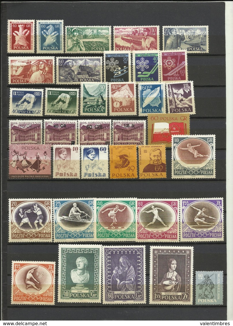 Pologne Année Complète ** 1956  YT  845/881   37 Timbres  Poland  Polen Polska - Années Complètes