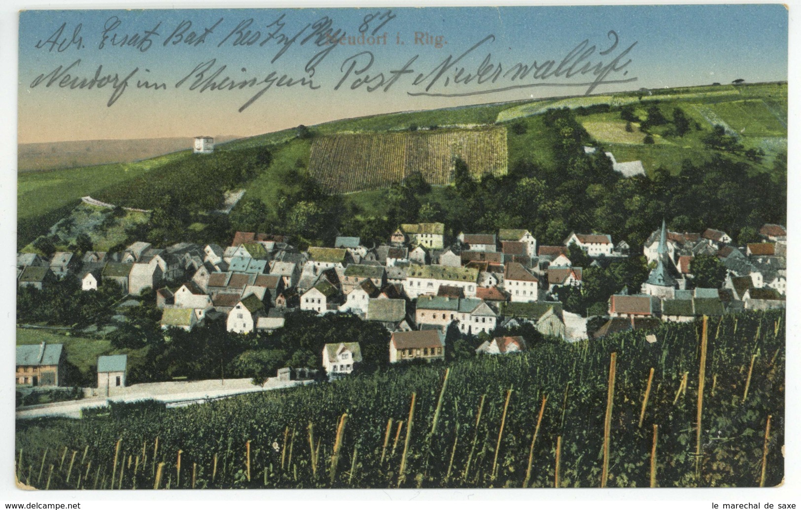 Martinsthal Neudorf Rheingau Feldpostbrief 1915 Niederwalluf Mauchenheim 1. Weltkrieg - Eltville