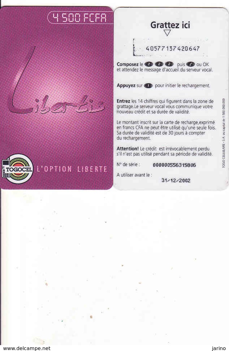 Togo, Libertis Prepaid Carte, Expiring 31.12. 2002 - Togo