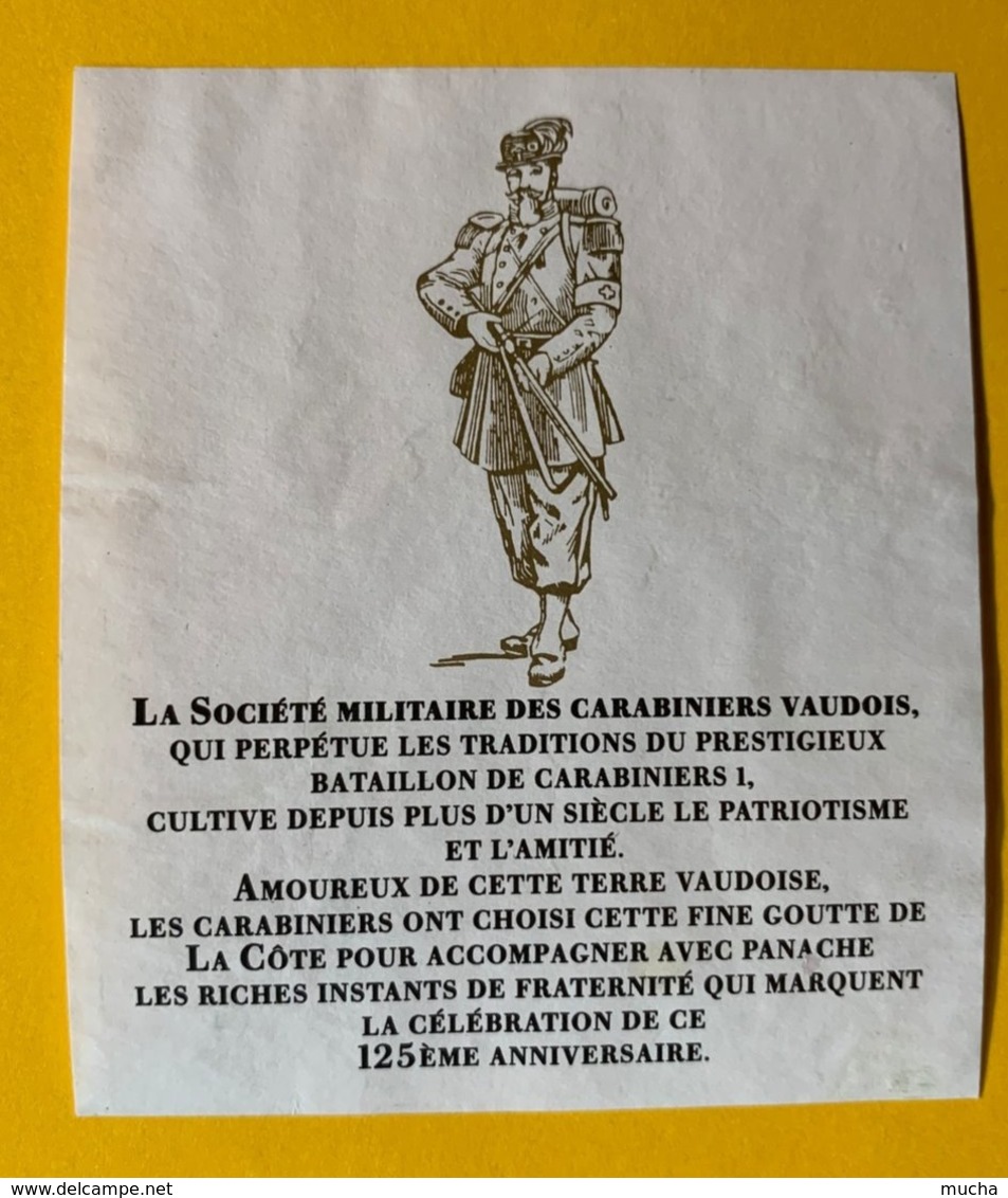 13812 - 125e Anniversaire Société Militaire Des Carabiniers Vaudois 1990 Domaine De Vy-Granges Mont Sur Rolle - Militaire