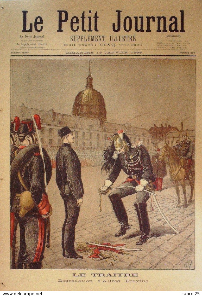 Le Petit Journal-1895-217-DEGRADATION ALFRED DREYFUS-CAPITAINE ROMANI, GENES - Le Petit Journal
