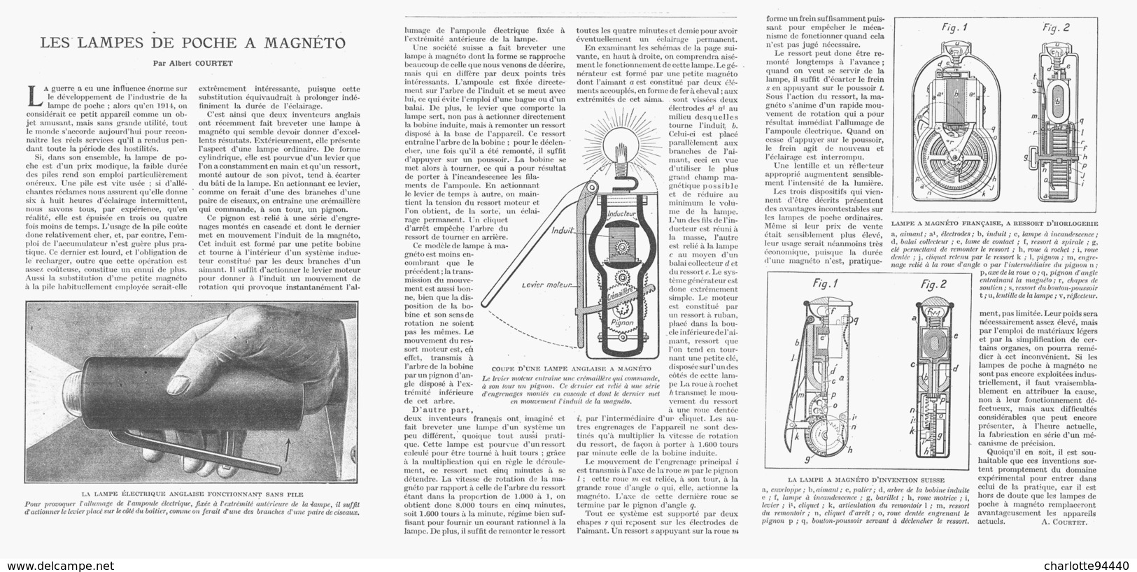 LES LAMPES De POCHE à MAGNETO 1919 - Otros & Sin Clasificación