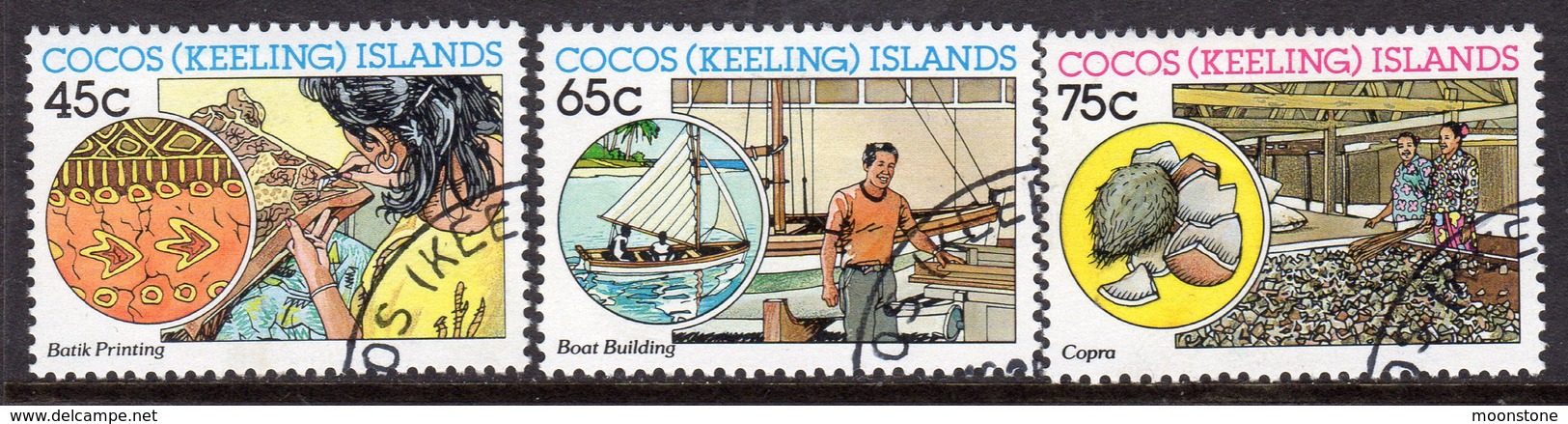 Cocos (Keeling) Islands 1987 Malay Industries Set Of 3, Used, SG 169/71 (AU) - Cocos (Keeling) Islands