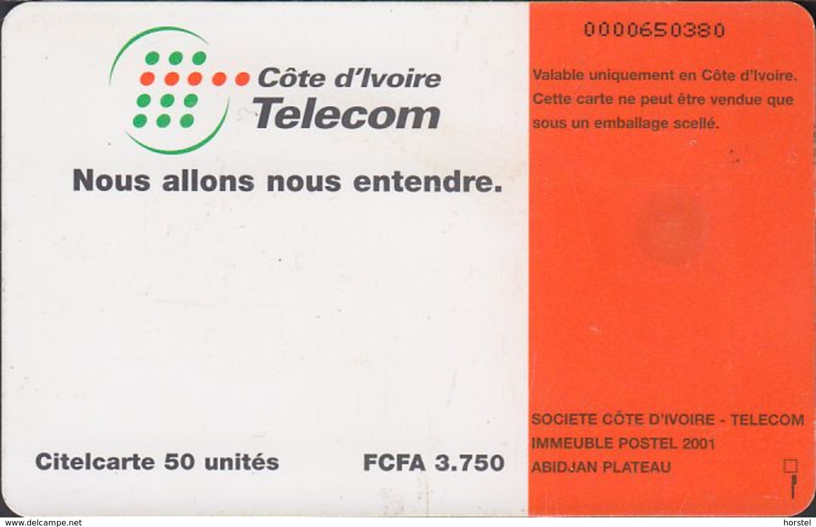 Elfenbeinküste - Chip 22B - Orange Band - 50 U. - Côte D'Ivoire