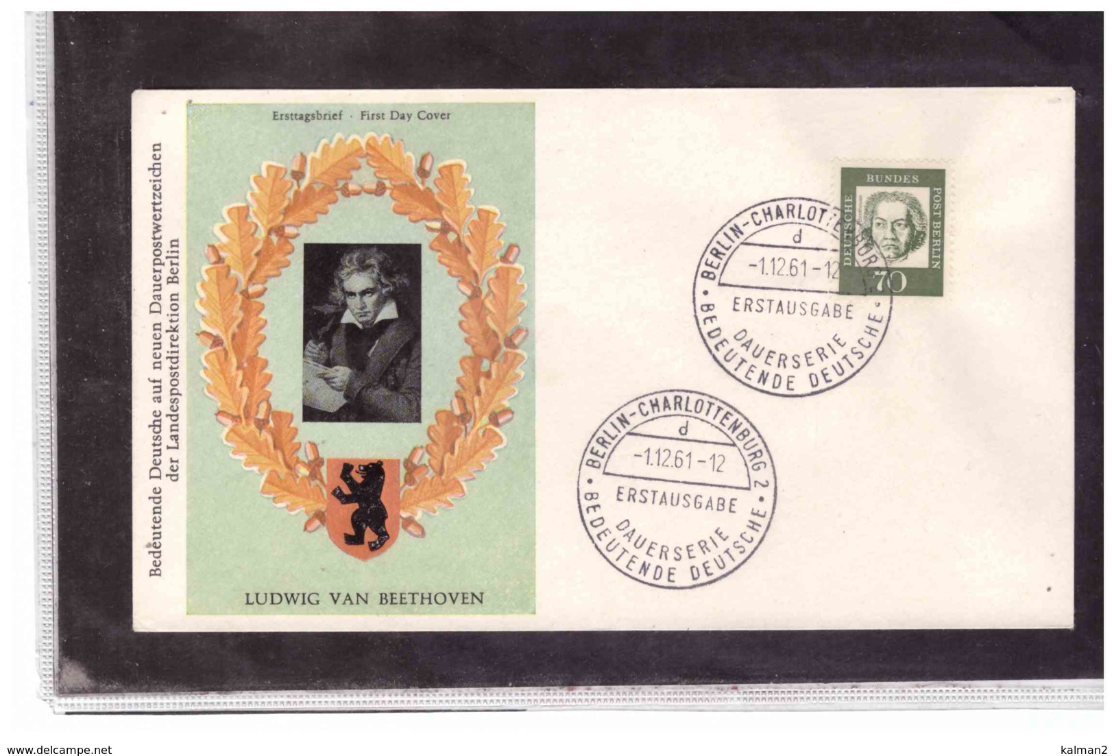 DE2634  -  BERLIN  1.12.1961   /   FDC  MICHEL NR.  208+210+211 - Autres & Non Classés