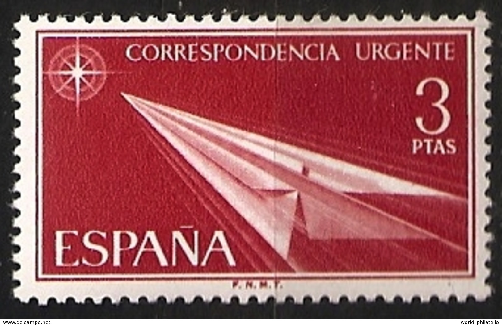 Espagne España 1956 N° Lettre Par Exprès E 32 Iso ** Etoile, Avion En Papier, Flèche De Papier, Urgence, Correspondance - Correo Urgente