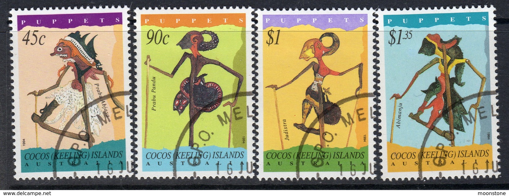 Cocos (Keeling) Islands 1994 Shadow Puppets Set Of 4, Used, SG 316/9 (AU) - Cocos (Keeling) Islands