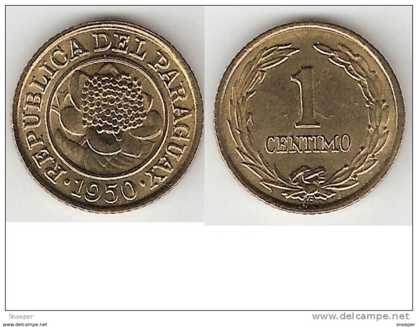 Paraguay 1 Cent 1950  Km 20   Unc !!! - Paraguay