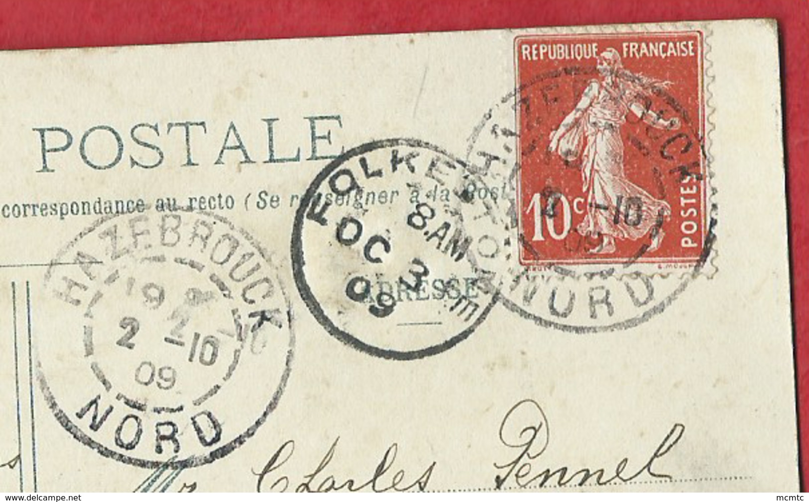 5 CPA - Hazebrouck -(Nord) Dont 1 Carte Avec  Train , Locomotive ,et 1 Avec : Cachet Folkestone 09 - Hazebrouck