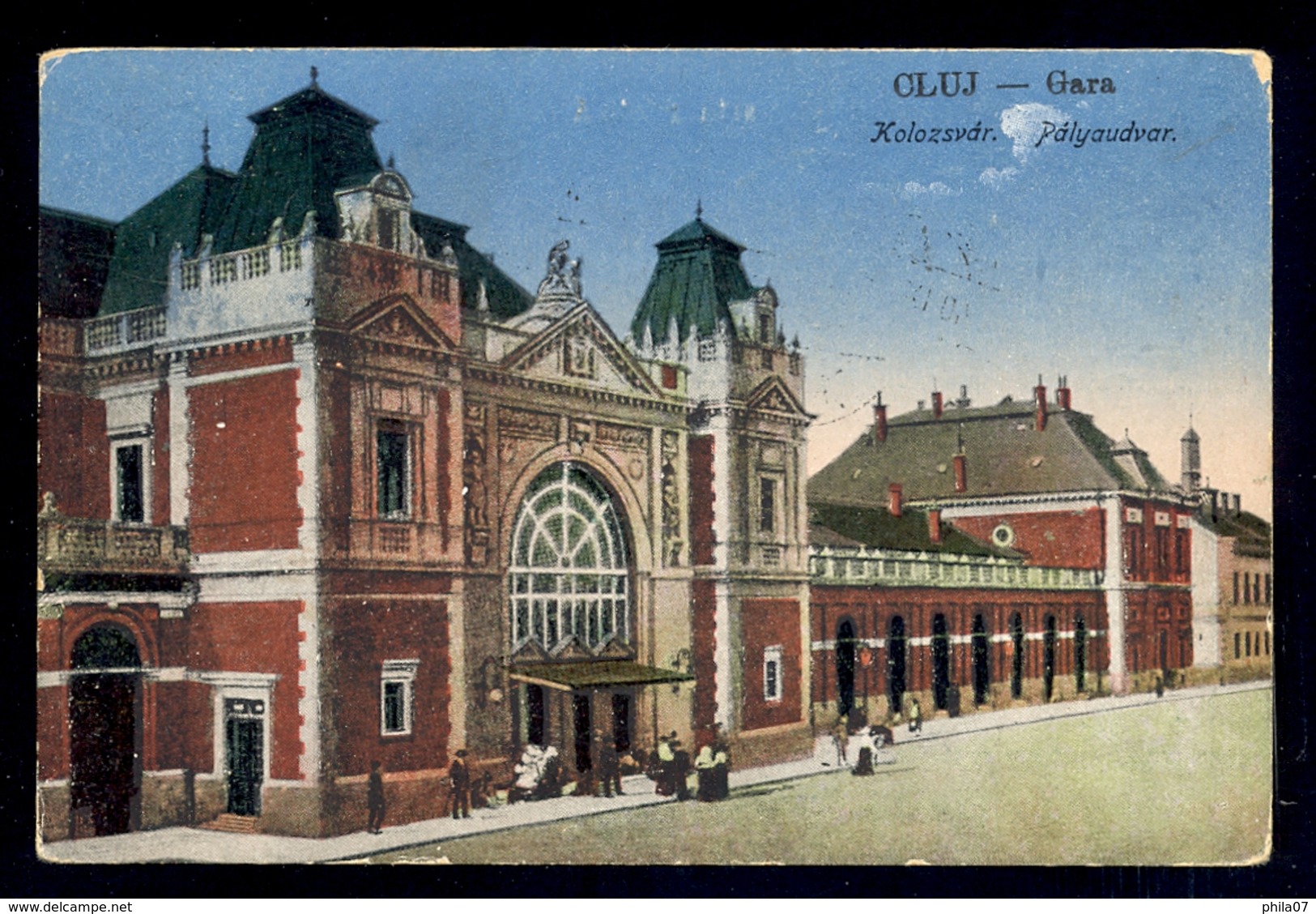 Hungary - Postcard With Image Of Train Station In Cluj; Klausenburg, Koloszvar. Today's Romania (Transilvania). Commemor - Other & Unclassified