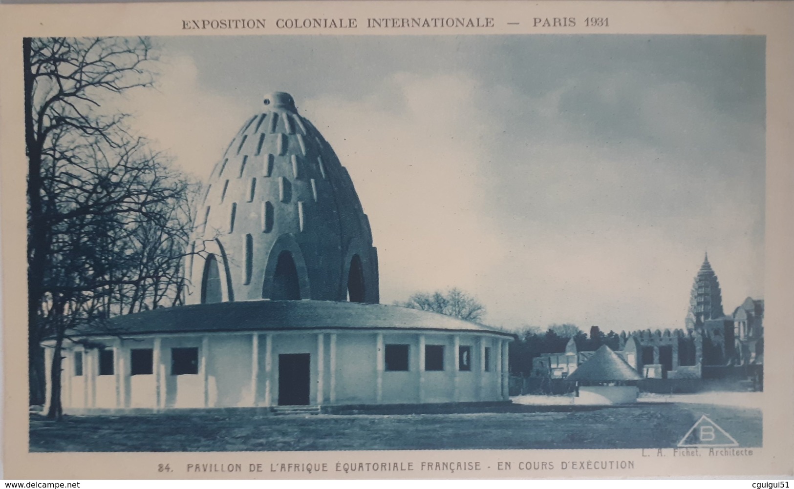 Exposition Coloniale Internationale, Paris 1931. 34 Pavillon De L'Afrique équatoriale Française En Cours D’exécution - Exhibitions