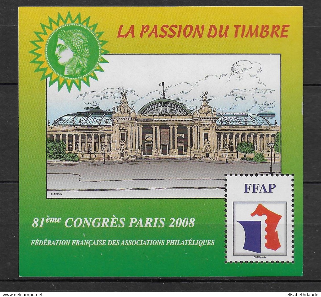 FFAP - 2008 - BLOC Du 81° CONGRES - PARIS - YVERT N°2 ** MNH - FFAP