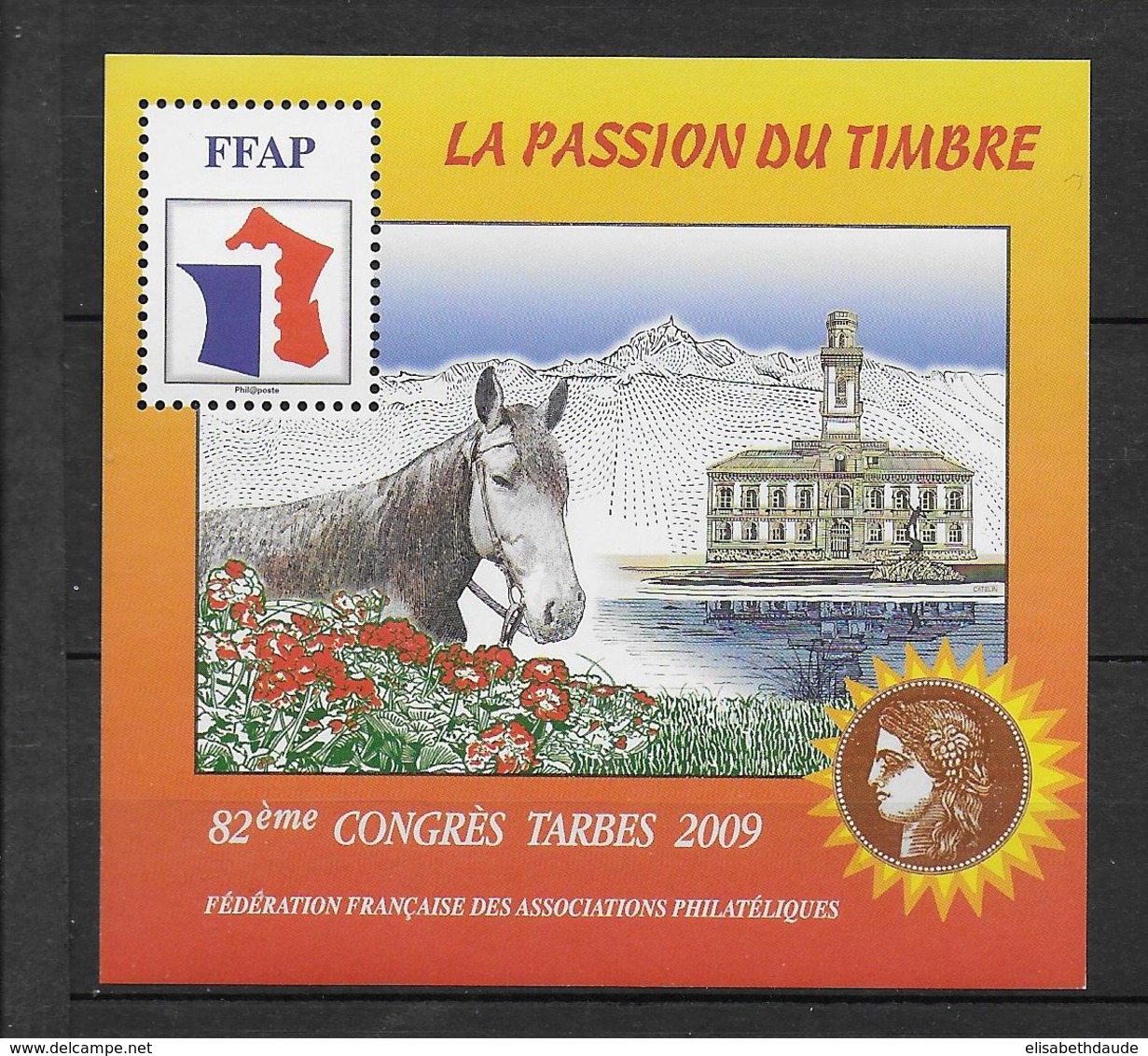 FFAP - 2009 - BLOC Du 82° CONGRES - TARBES - YVERT N°3 ** MNH - FFAP