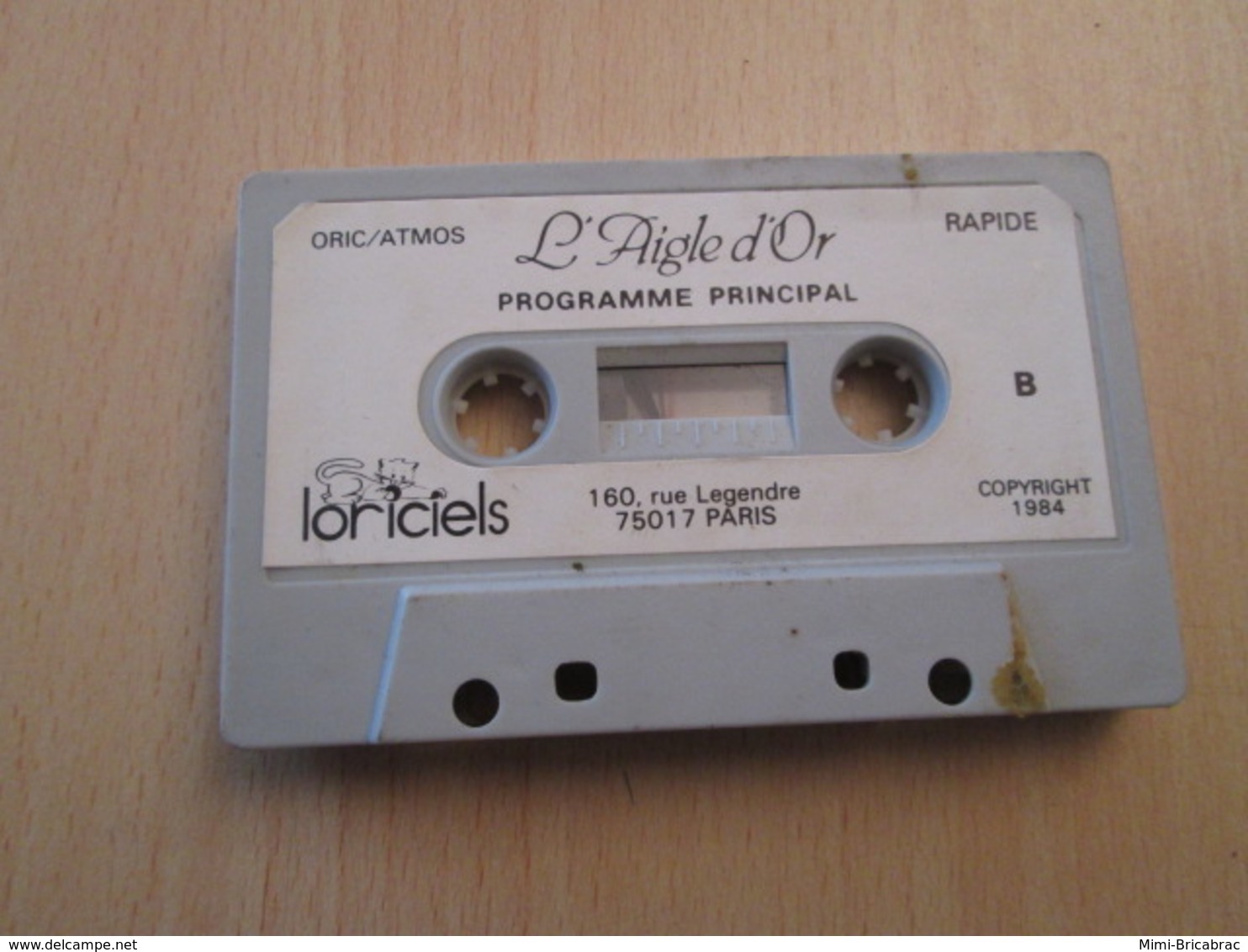 BACPLASTCAV Cassette Pour Jeu L'AIGLE D'OR 1984 LORICIELS ORIC ATMOS Tel Que Sur Photos - Altri & Non Classificati