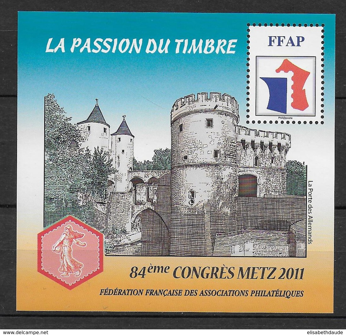 FFAP - 2011 - BLOC Du 84° CONGRES - METZ - YVERT N°5 ** MNH - FFAP