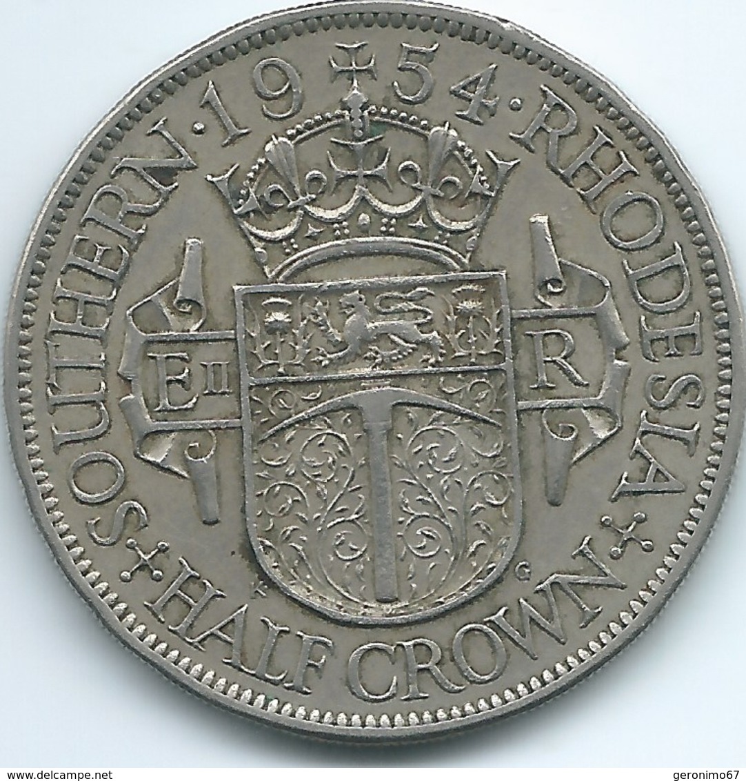 Southern Rhodesia - Elizabeth II - 1954 - ½ Crown - KM31 - Rhodesië