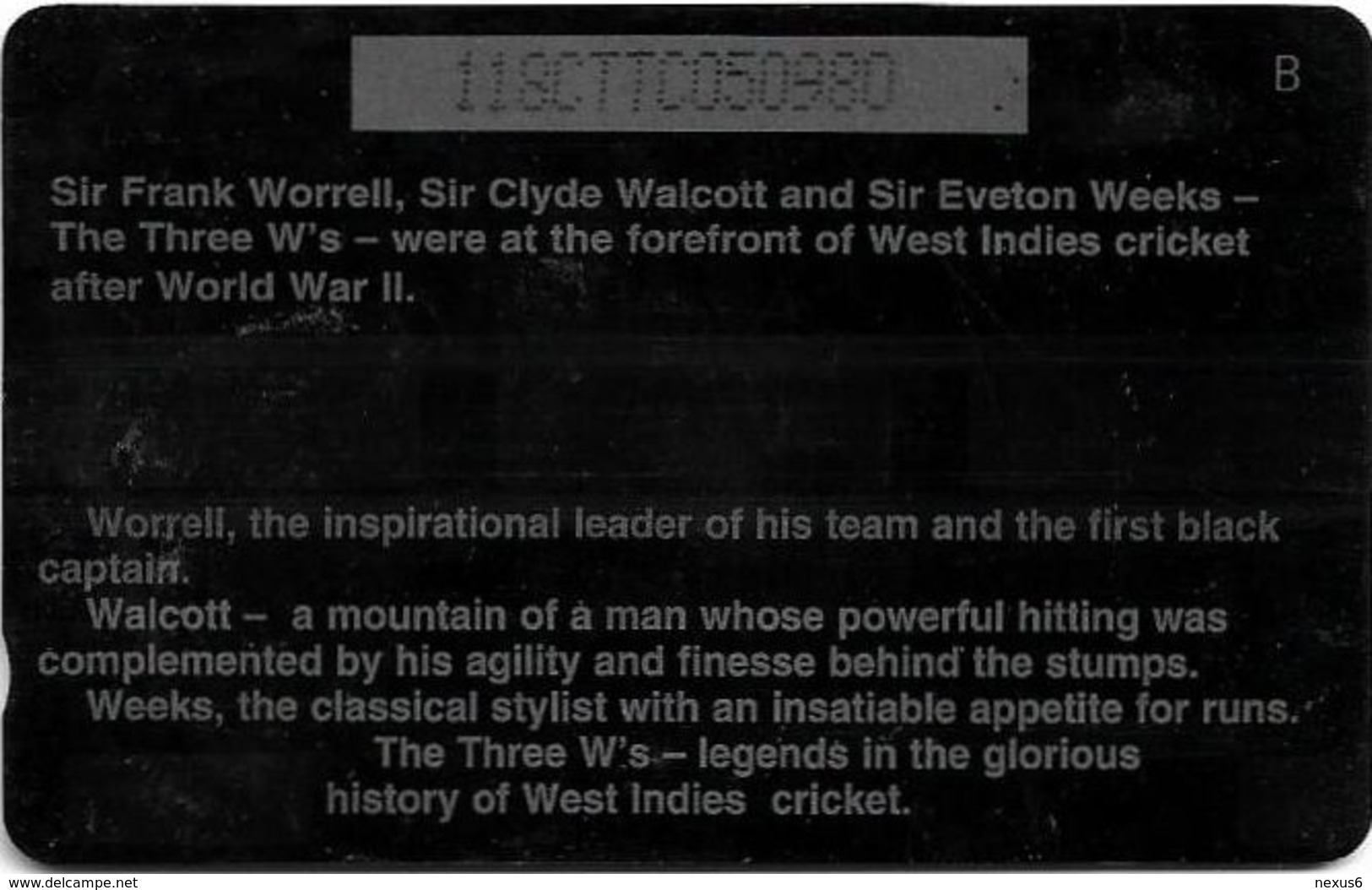 Trinidad & Tobago - Cricket - The 3 W - 118CTTC (Normal 0) - 1996, 222.000ex, Used - Trinidad En Tobago