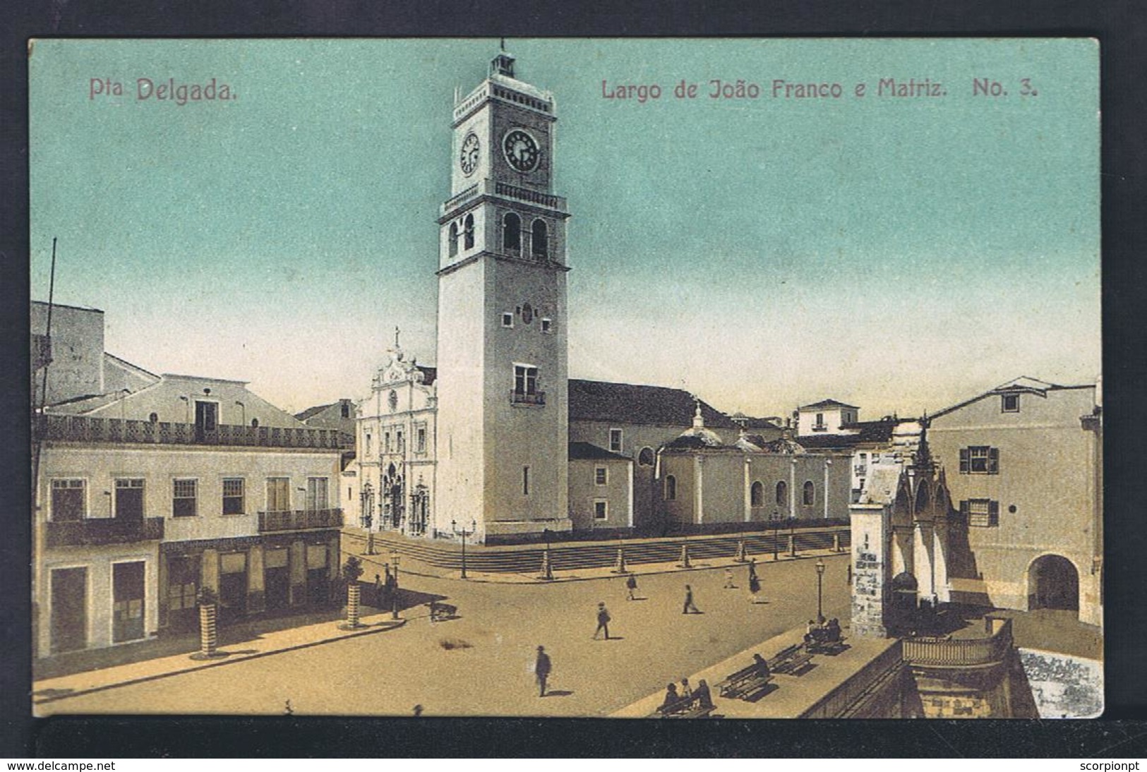 AZORES Velas City 1909 Angra Do Heroismo D.CARLOS H AÇORES PD 20A Portugal Postcard Largo João Franco église Matriz 6732 - Angra