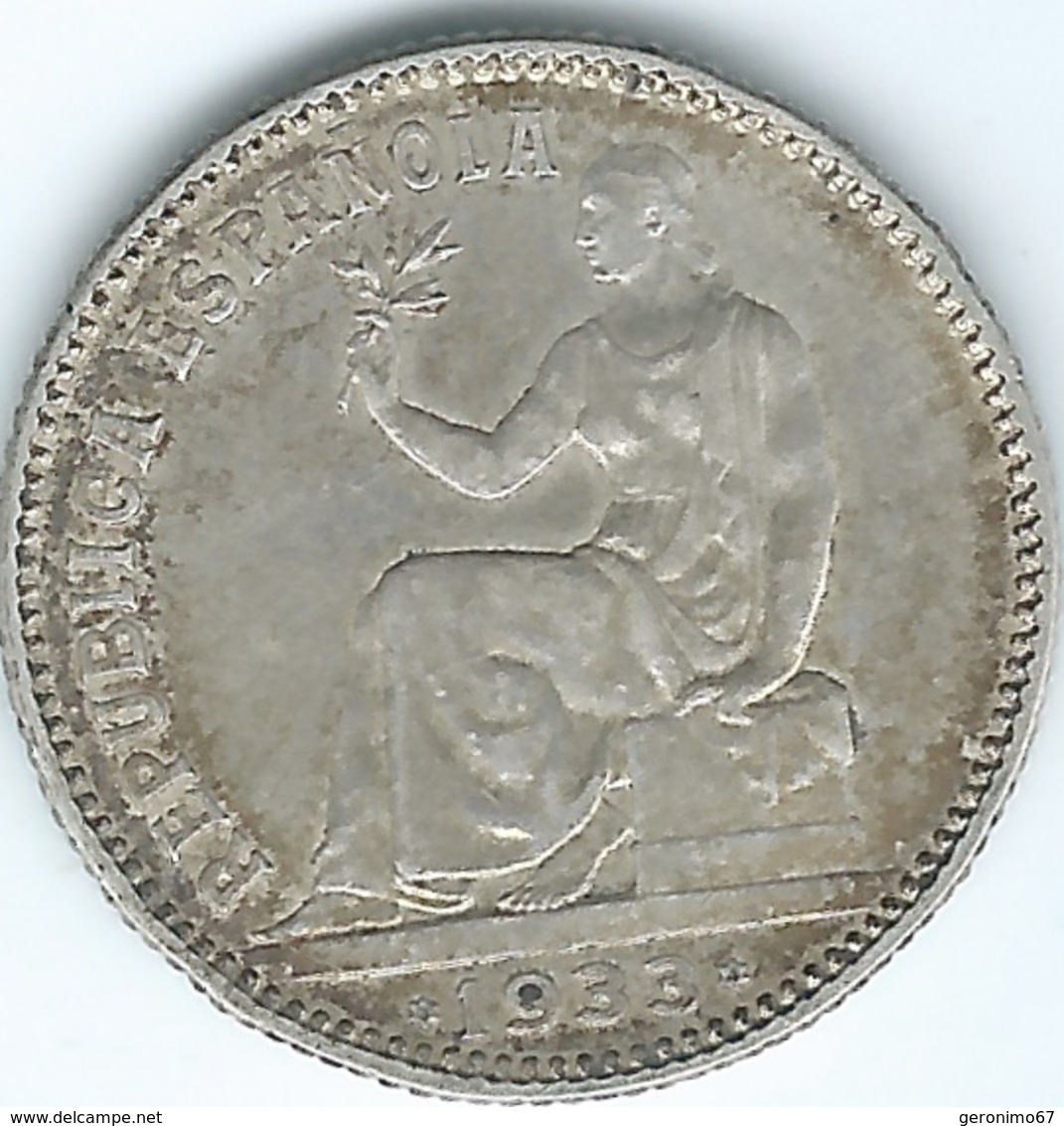 Spain - Republic - 1 Peseta - 1933 - KM750 - 1 Peseta