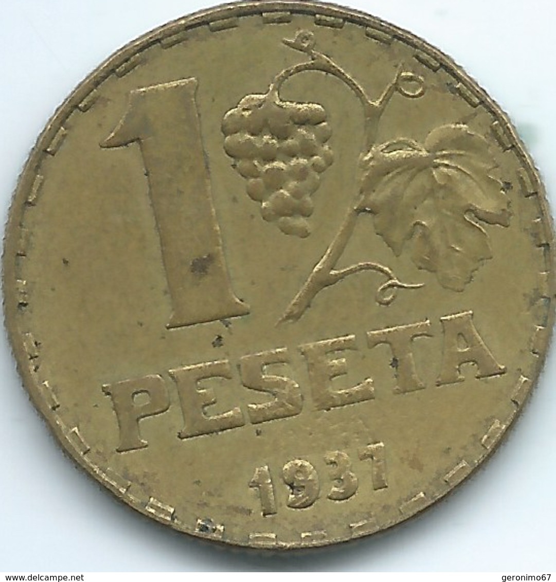 Spain - Republic - 1 Peseta - 1937 - KM755 - "La Rubia" - 1 Peseta