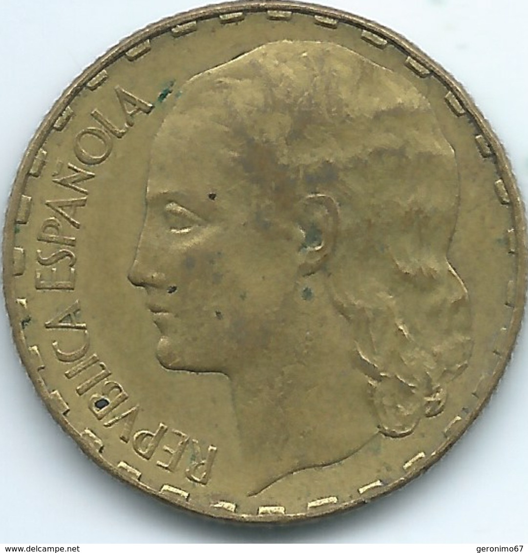 Spain - Republic - 1 Peseta - 1937 - KM755 - "La Rubia" - 1 Peseta