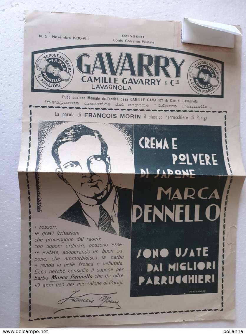 M#0W88 Rivista Omaggio GAVARRY SAPONE Di LAVAGNOLA 1930/HUMOR - Salute E Bellezza