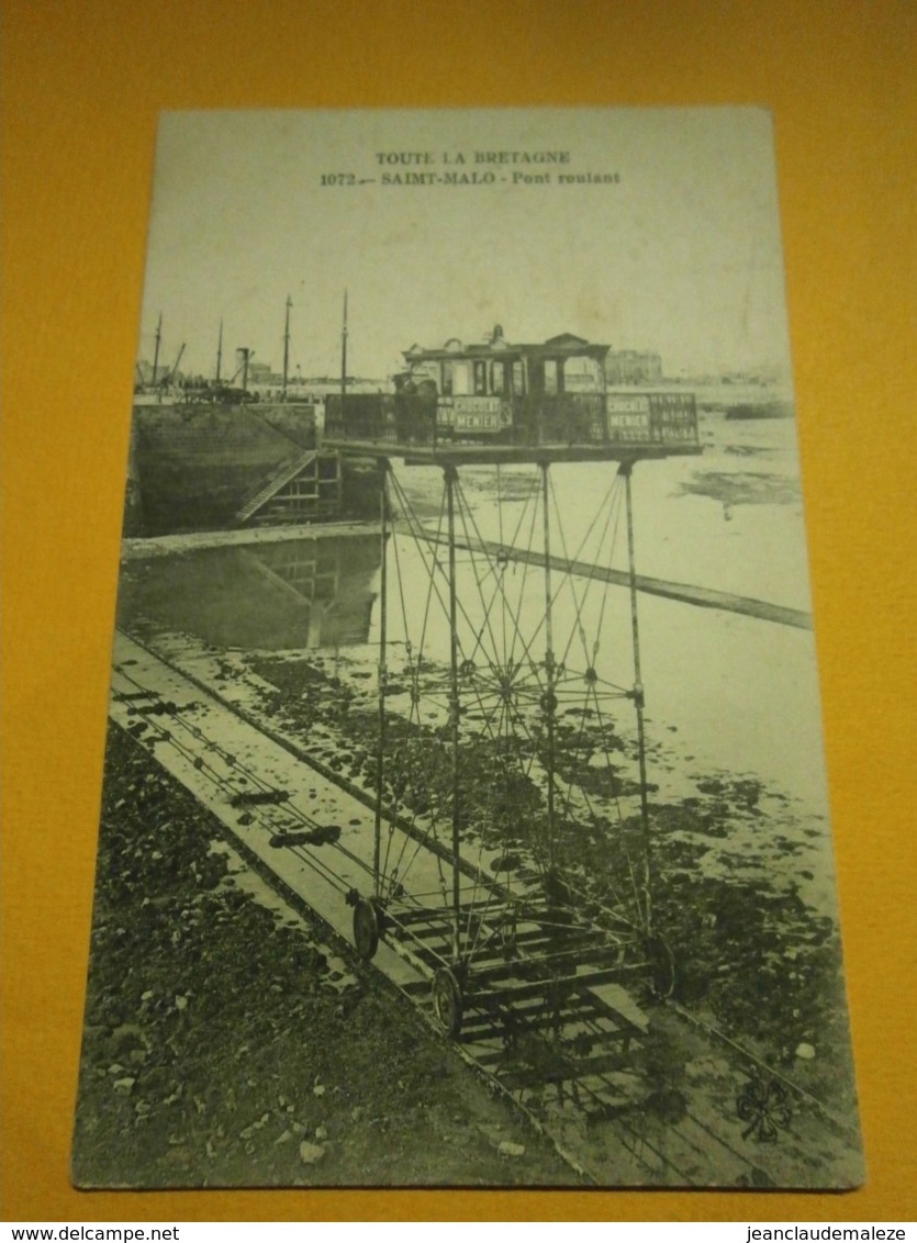 Saint Malo Pont Roulant Marée Basse,Ille Et Vilaine 35,non écrite Environ 1920,très Bel état,envoi En Lettre économique - Saint Malo