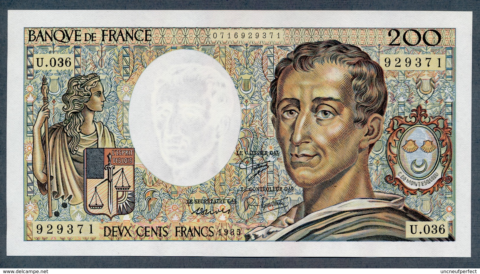 200 Francs Type Montesquieu 1985 NEUF  U.036  Fay 70-05 - 200 F 1981-1994 ''Montesquieu''