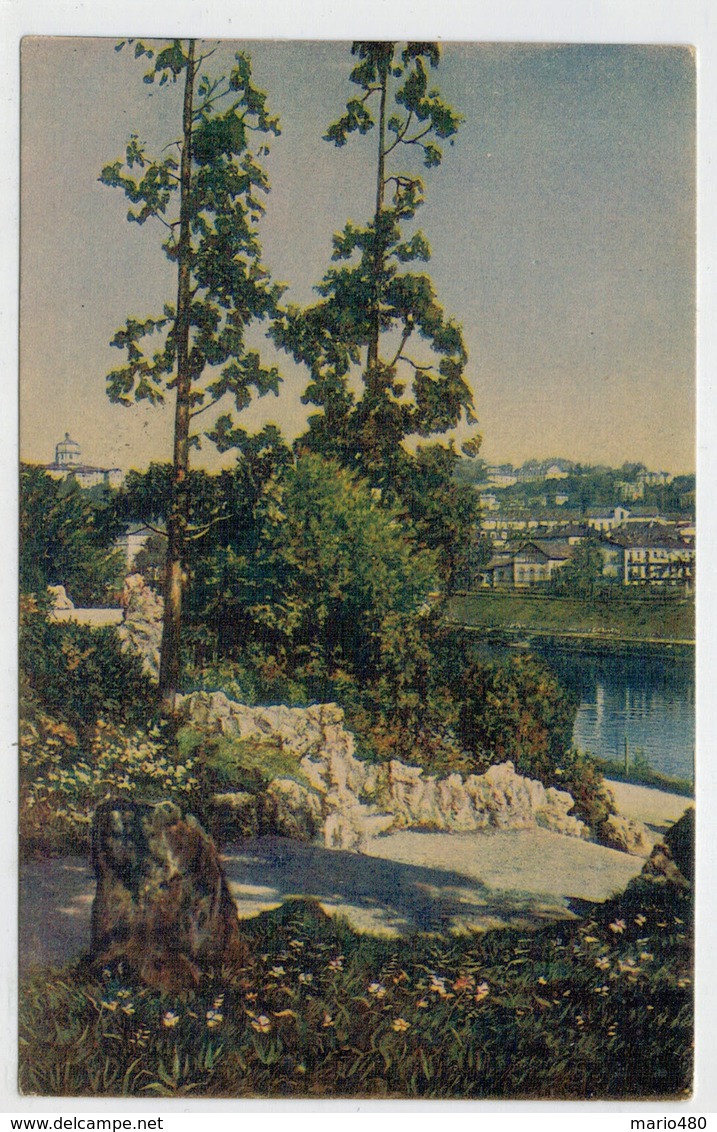 C.P.  PICCOLA     TORINO   IL  VALENTINO   PITTORESCO    1929        2  SCAN     (VIAGGIATA) - Parks & Gardens