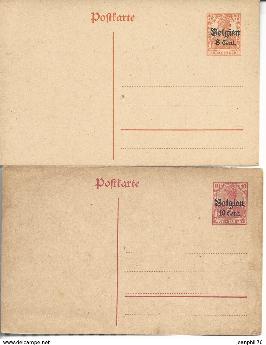 Entiers Postaux Occupation Allemande 8&10 Cent. - German Occupation