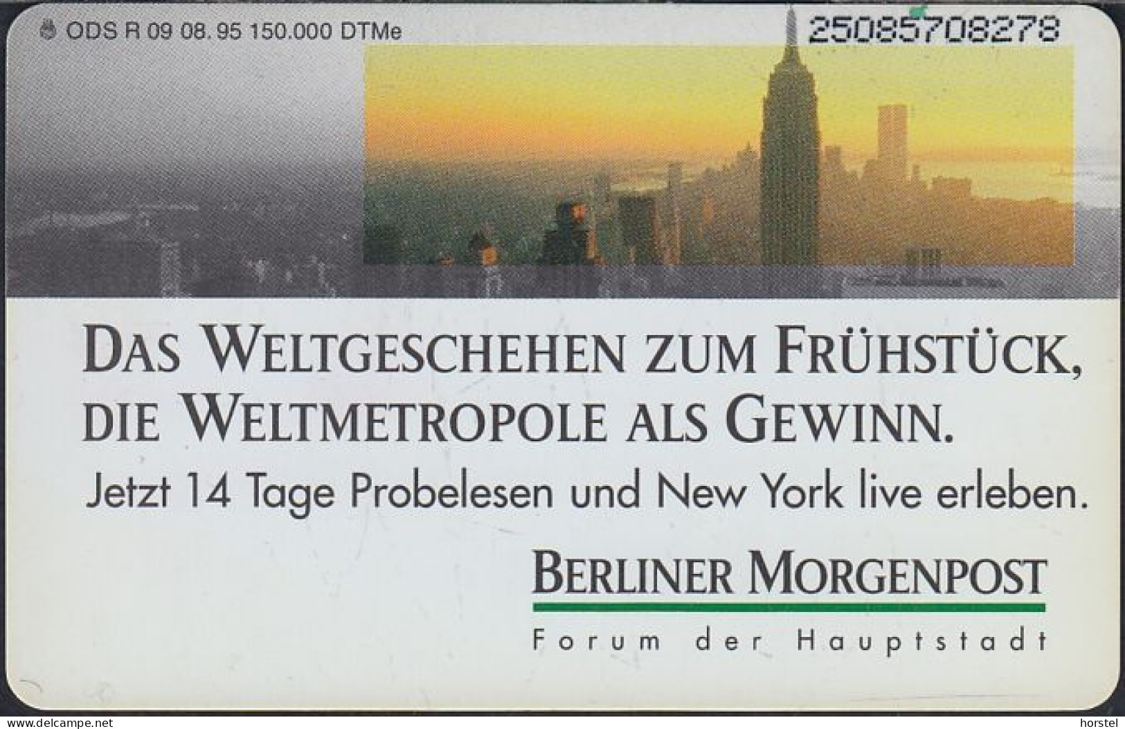 GERMANY R09/95 Berliner Morgenpost - Zeitung - Presse - New York - Modul 33F - R-Series: Regionale Schalterserie