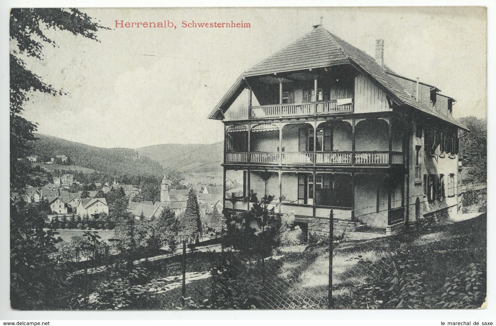 Foto Ansichtskarte Bad HERRENALB 1911 Schwesternheim Nach Untertürckheim - Calw