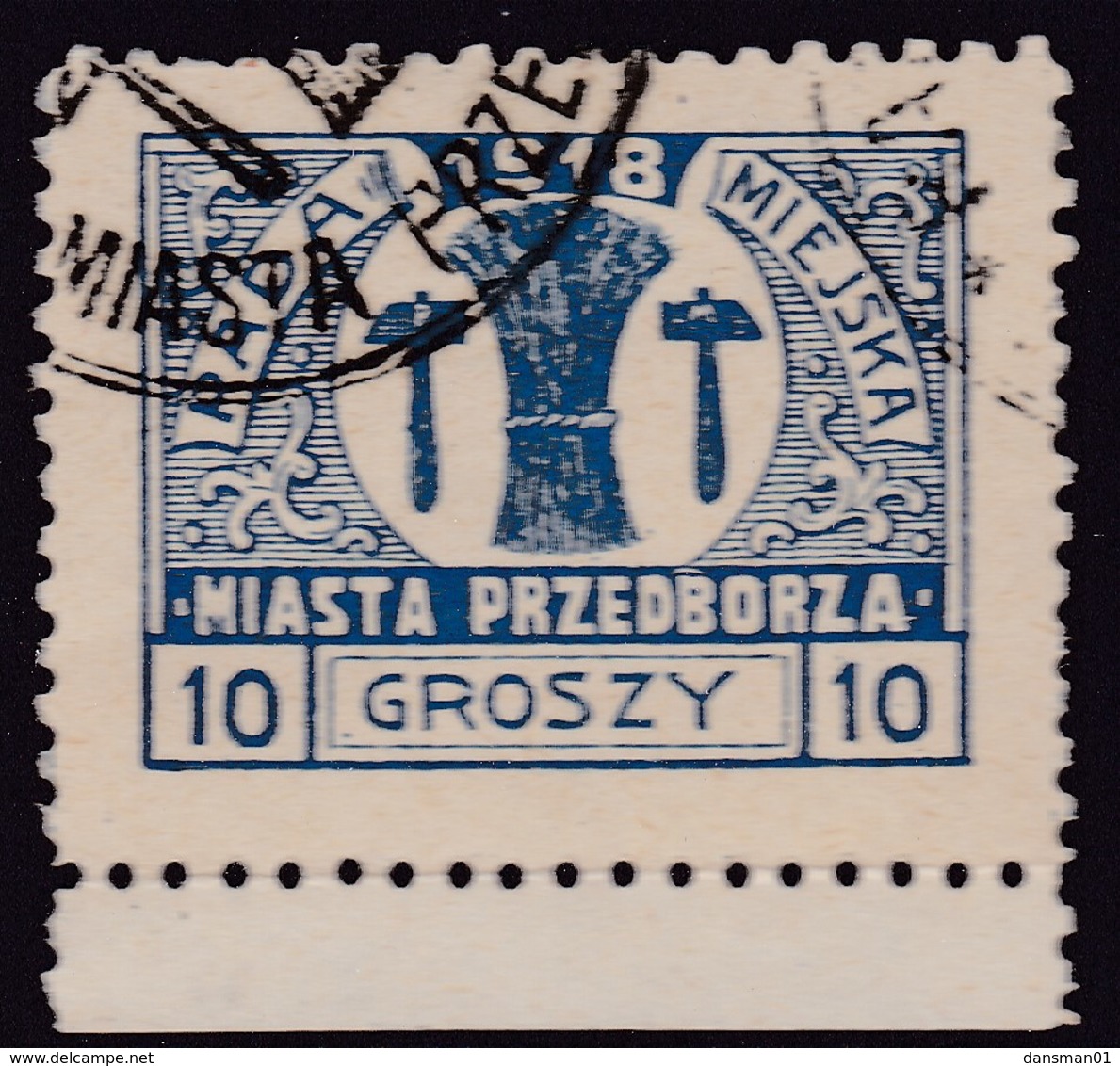 POLAND 1918 Przedborz P.10 Fi 10B Used Type 2 - Variétés & Curiosités