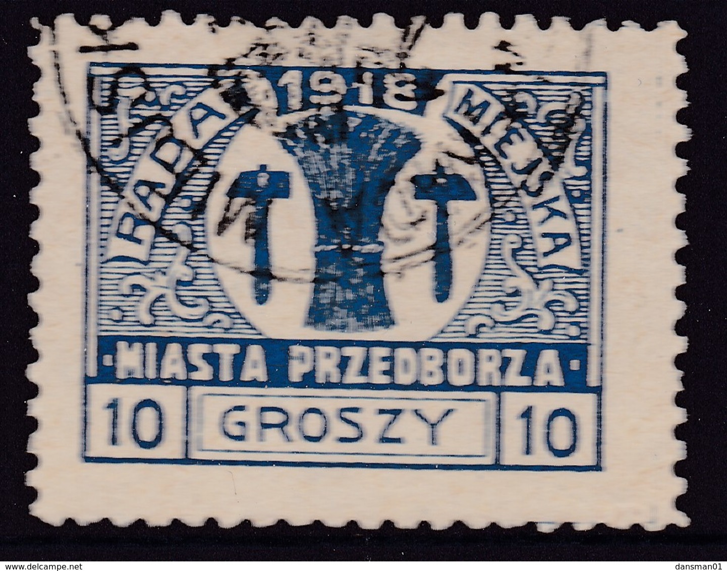 POLAND 1918 Przedborz P.10 Fi 10B Used Type 3 - Variétés & Curiosités