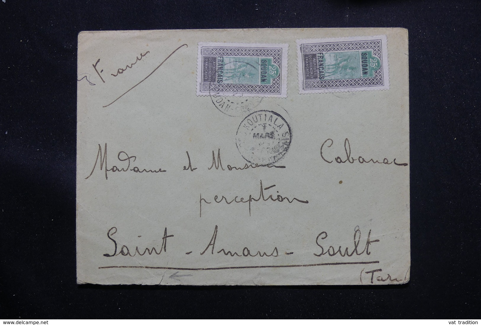 SOUDAN - Affranchissement Plaisant De Koutiala Sur Enveloppe Pour La France En 1929 - L 60245 - Storia Postale