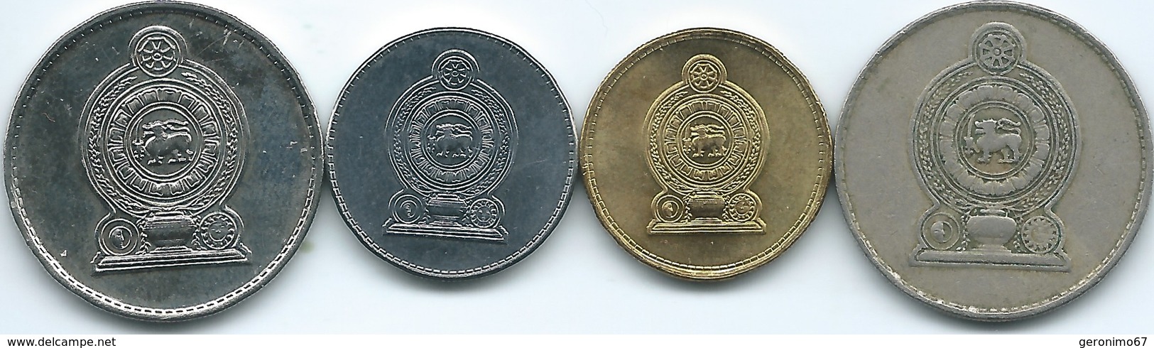 Sri Lanka - 1 Rupee - 1982 (KM136.2) 2000 (KM164) 2009 (KM136.3) & 2016 - Sri Lanka