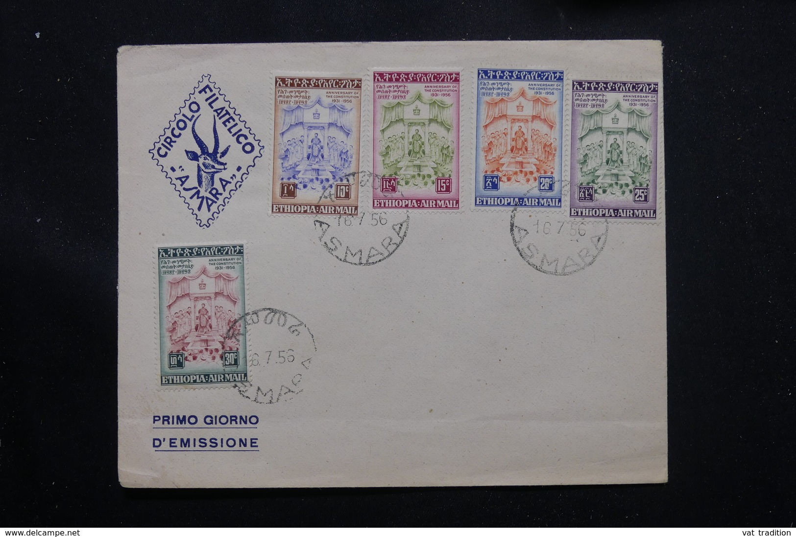 ETHIOPIE - Enveloppe FDC En 1956 - 25 Ans De La Constitution De L 'Ethiopie - L 60290 - Ethiopia