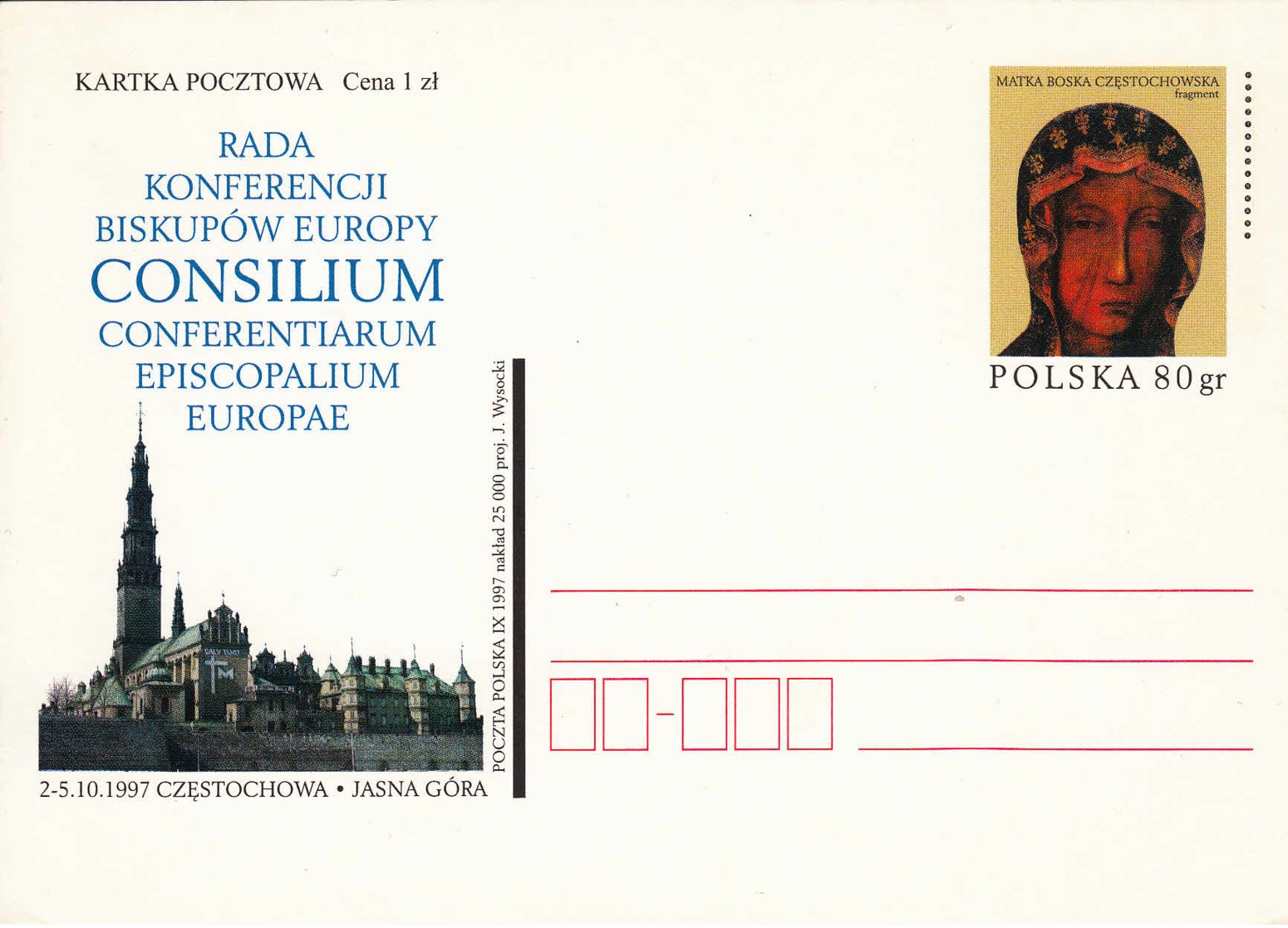 POLOGNE - 1997 - Entier Postal - Conférence épiscopale Européenne - Interi Postali