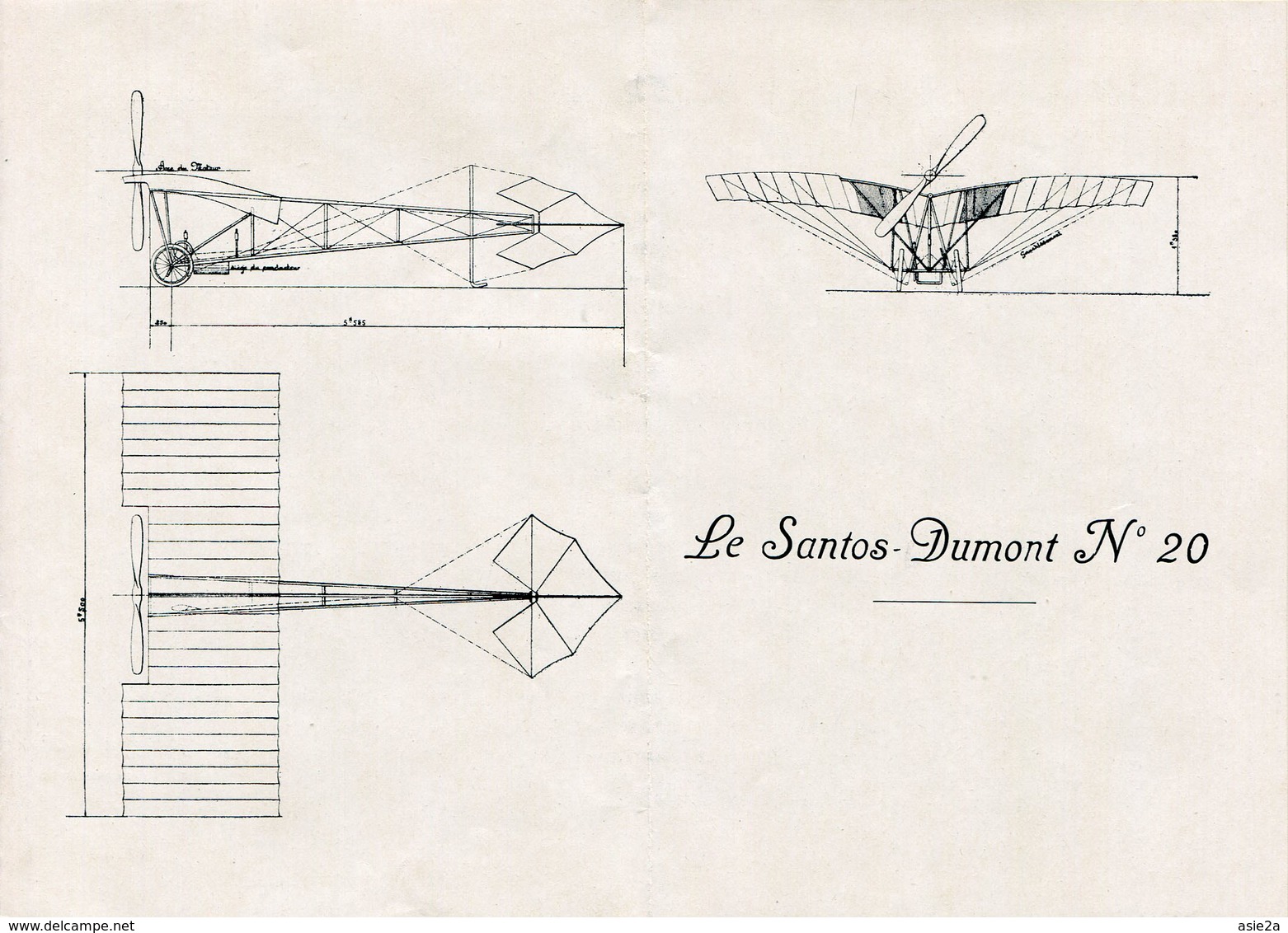 2 Brochures  AEROPLANE  SANTOS-DUMONT N°20  CLEMENT-BAYARD 1911 - Vliegtuig