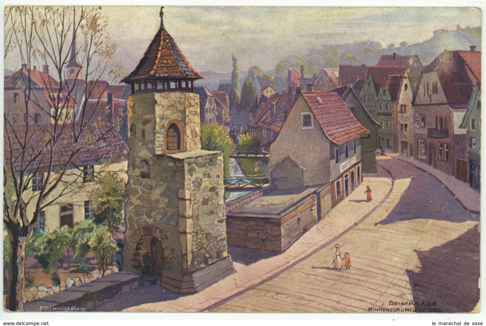 Ansichtskarte BENSHEIM Bergstraße 1914 Nach Mainz Link - Bensheim