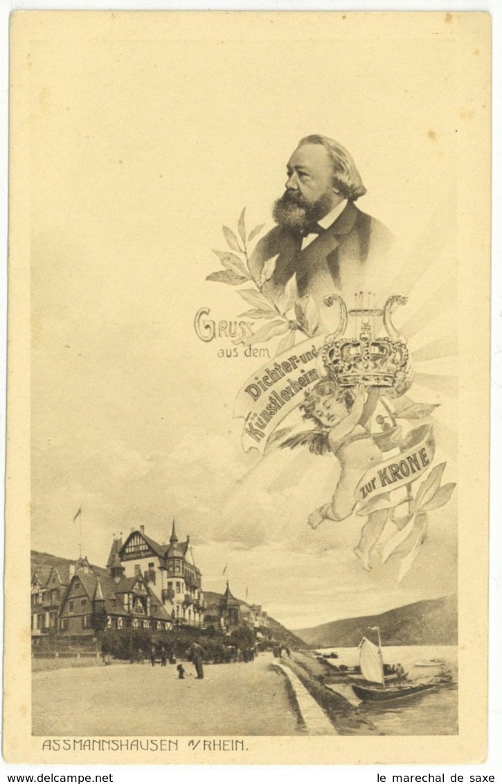 Assmannshausen Rüdesheim Dichter Und Künstlerheim Zur Krone Um 1900/1920 - Ruedesheim A. Rh.