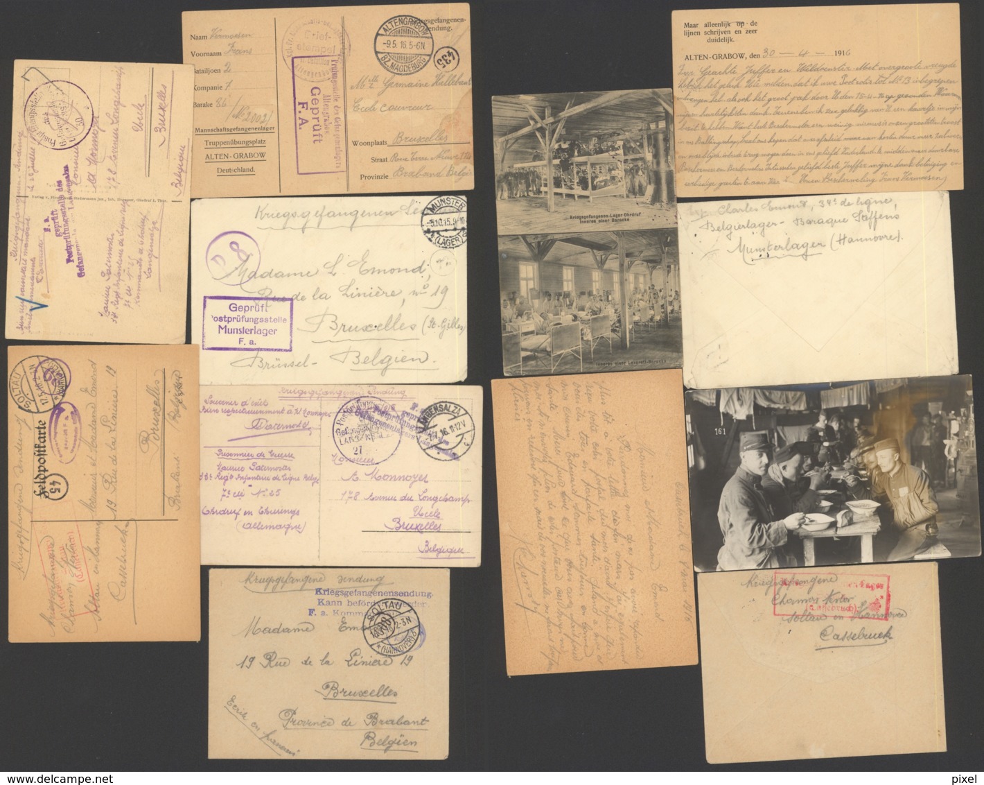 Germany - Lot Of 6 Postcard / Cover Prisoner Of War POW - Censor - Covers & Documents