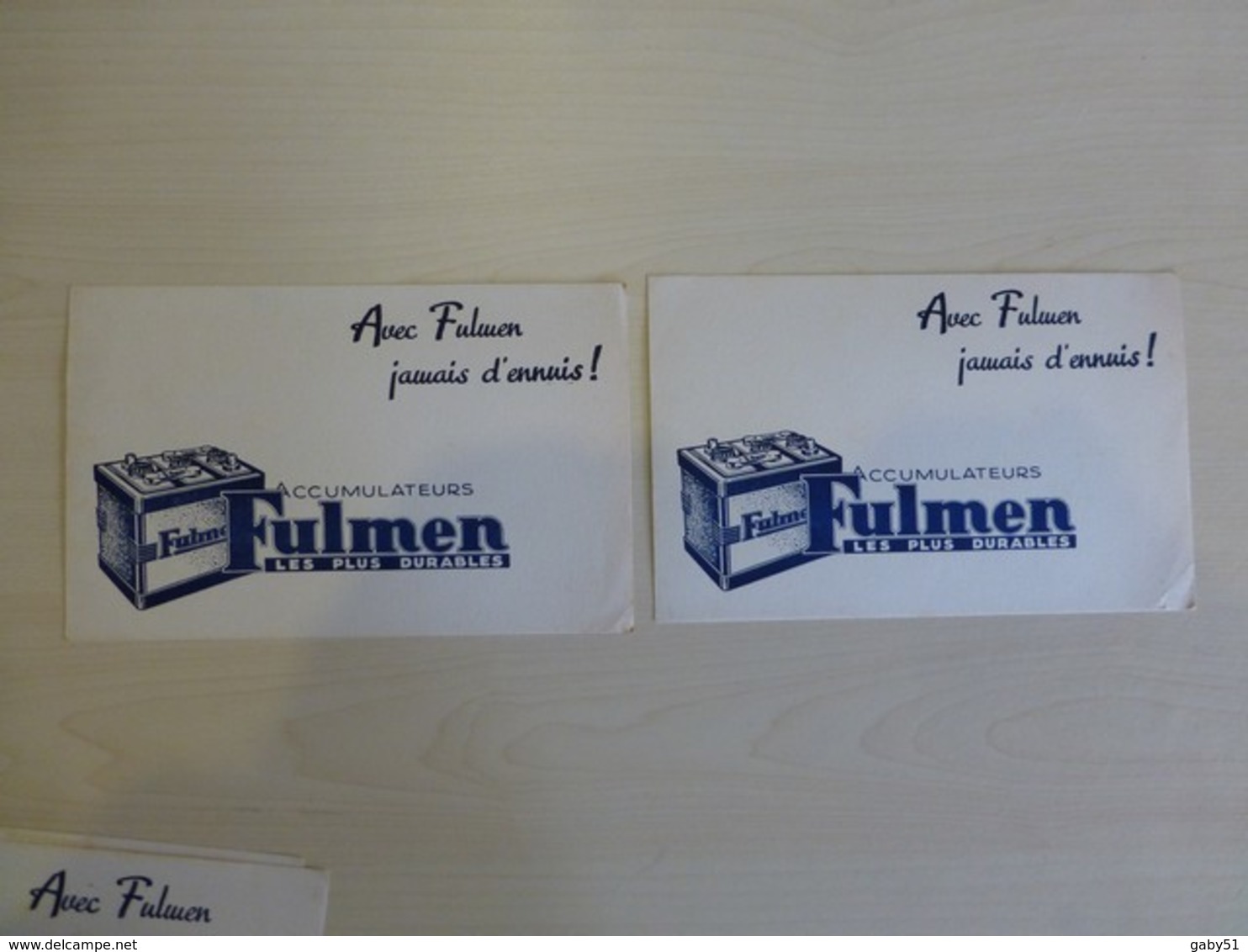 Accumulateurs FULMEN Lot De 2 Buvards, Ref 1758 ; BU 03 - Automotive