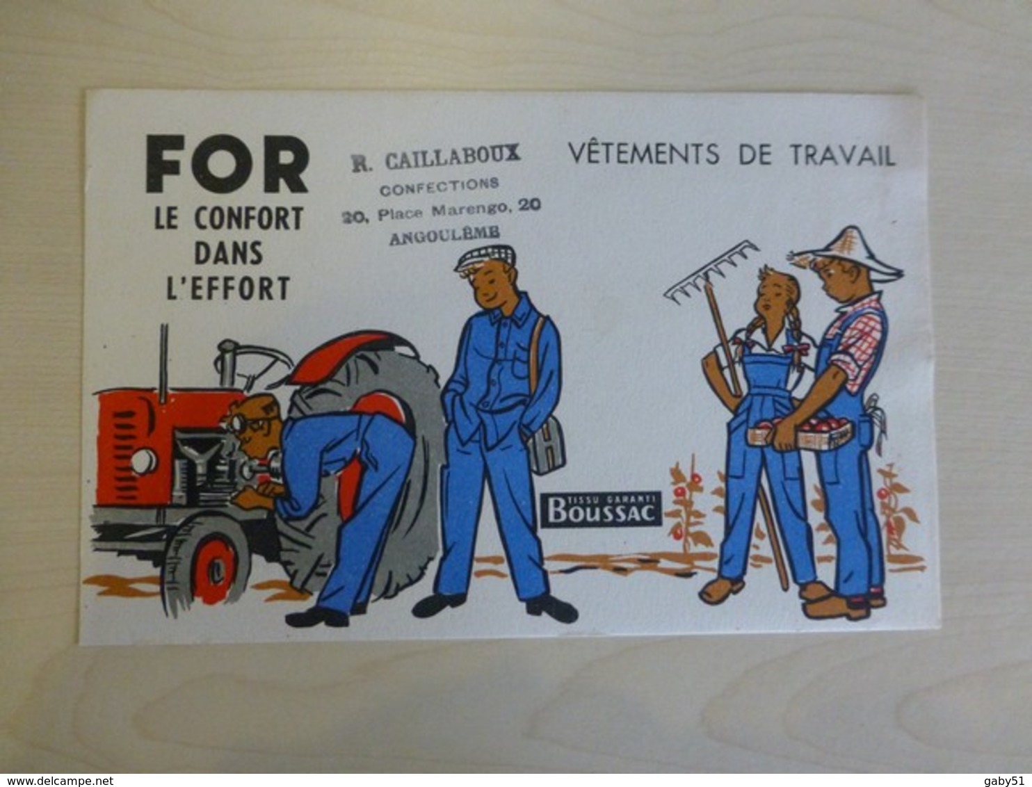 TRACTEUR Vêtements FOR, Boussac, Caillaboux à Angoulême Ref 1760 ; BU 03 - Automobil