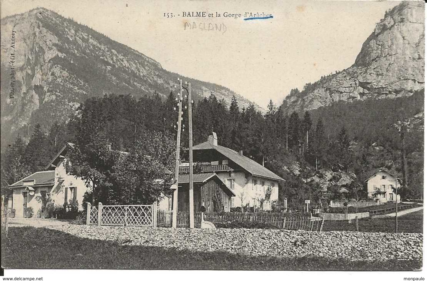 74. CPA. Haute Savoie. Magland. Balme Et La Gorge D'Arâches (poste Garde-barrières) - Magland