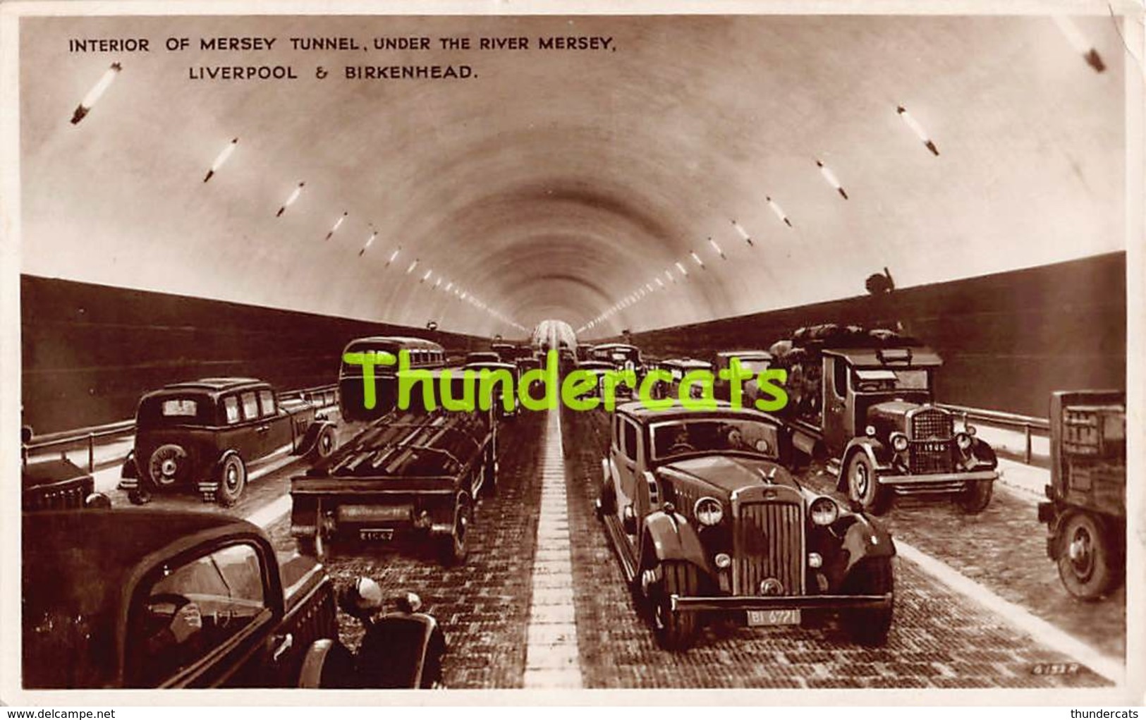 CPA PHOTO RPPC INTERIOR OF MERSEY TUNNEL UNDER THE RIVER LIVERPOOL & BIRKENHEAD CAR AUTO - Liverpool